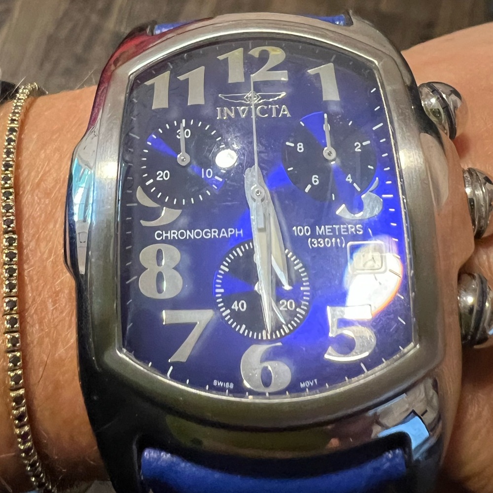 Invicta Swiss chronograph blue watch
